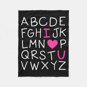 Valentines Day Abc I Love You Alphabet Teacher Gir Fleece Blanket