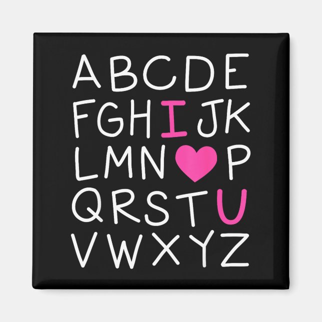 Valentines Day Abc I Love You Alphabet Teacher Gir Magnet (Front)