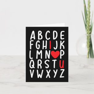 Valentine's Day Abc I Love You Heart Teacher Gift Card