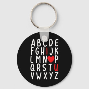 Valentine's Day Abc I Love You Heart Teacher Gift Key Ring