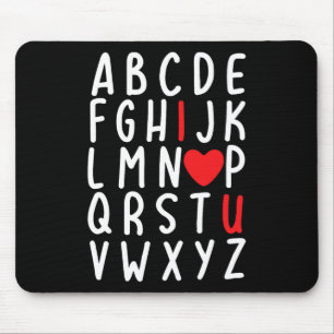 Valentine's Day Abc I Love You Heart Teacher Gift Mouse Mat