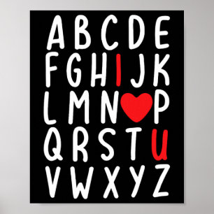 Valentine's Day Abc I Love You Heart Teacher Gift Poster