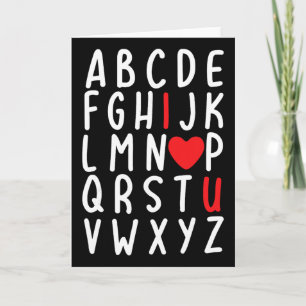 Valentine's Day Abc I Love You Heart Teacher Kids Card
