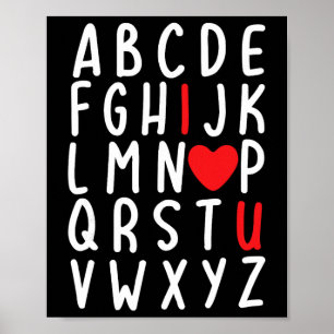 Valentine's Day Abc I Love You Heart Teacher Kids Poster