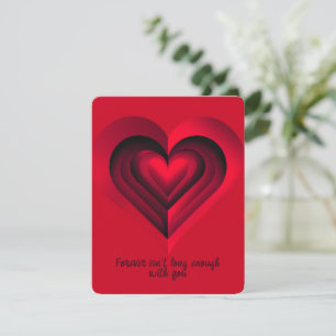 Valentine's Day Abstract Red Heart Love, Romance Holiday Card