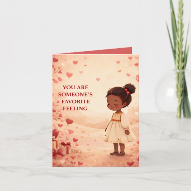 Valentine's Day African American Greeting Card (Front)