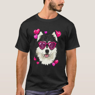 Valentines Day Alaskan Malamute Heart Couples Sled T-Shirt