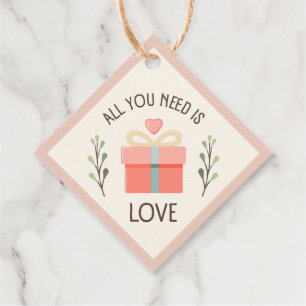 Valentines day - All you need is love Favour Tags