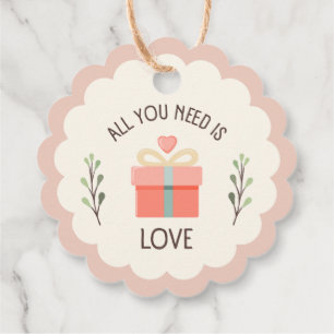Valentines day - All you need is love Favour Tags