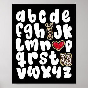 Valentines Day Alphabet Abc I Love You Teacher Wom Poster
