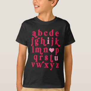 Valentines Day Alphabet Abc I Love You Teacher Wom T-Shirt