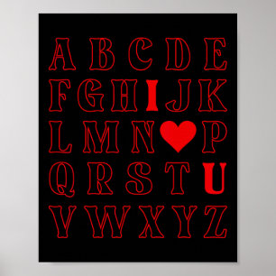 Valentines Day Alphabet Heart Abc Funny Teacher St Poster