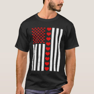 Valentines Day American Flag Hearts Him Her Boys G T-Shirt