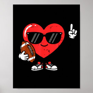 Valentines Day American Football Heart Boys Kids M Poster