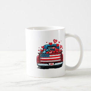 Valentine's Day American Pickup Love Truck Patriot Coffee Mug