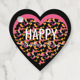 Valentines Day Animal Print Hearts Favour Tags