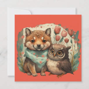 Valentines day animals in love