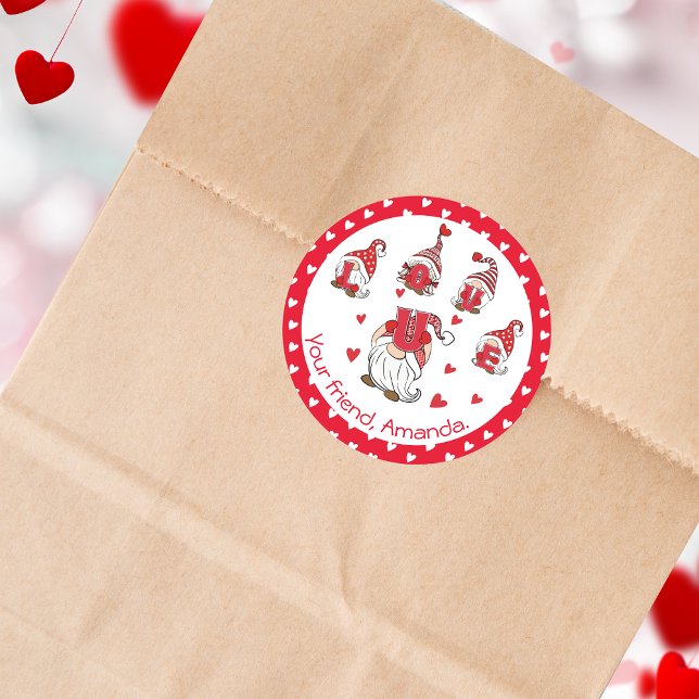  Valentine's Day|Anniversary|Birthday "Love U"  Classic Round Sticker (Creator Uploaded)