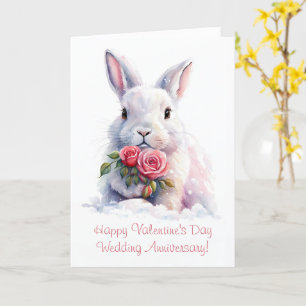 Valentines Day Anniversary Cute Bunny  Card