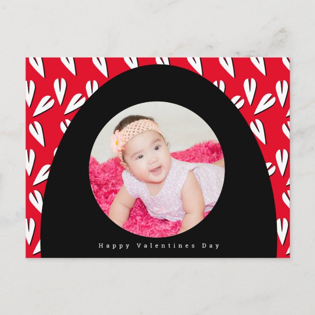 Valentines Day Arch and Hearts Pattern Photo Postcard (Front)