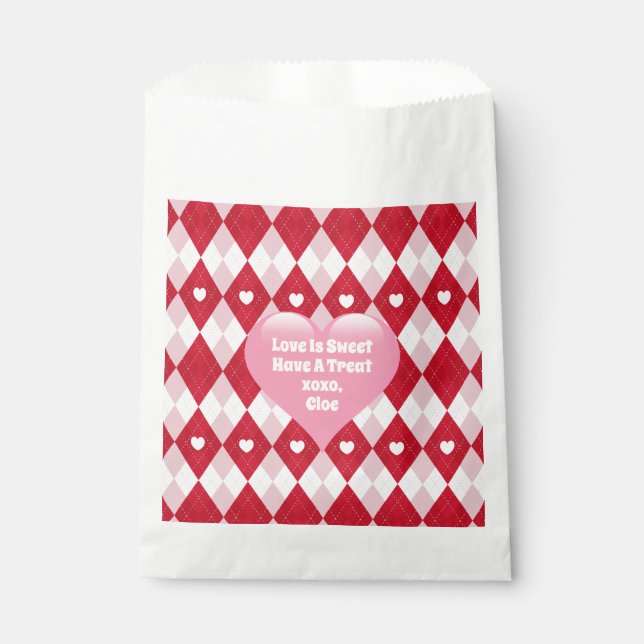 Valentine's Day Argyle Favour Bags (Front)
