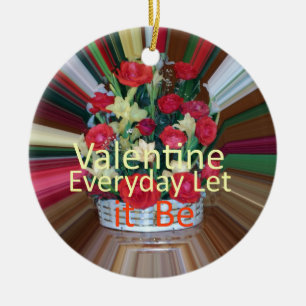 Valentine's Day Art Print Ceramic Tree Decoration