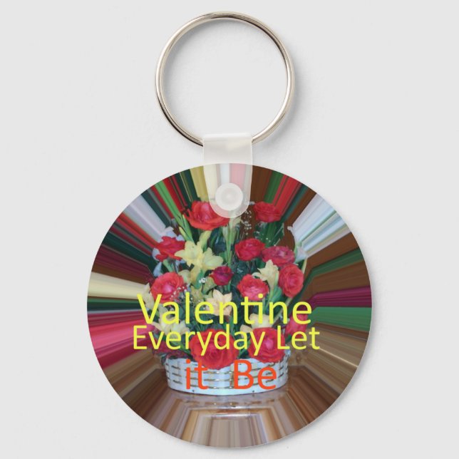 Valentine's Day Art Print Key Ring (Front)