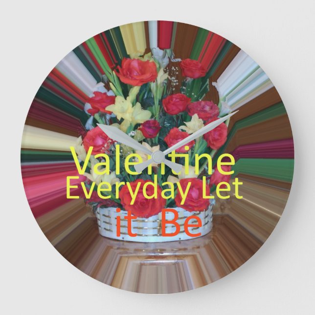 Valentine's Day Art Print Large Clock (Front)