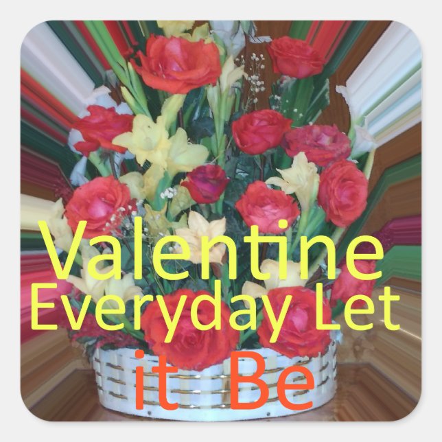 Valentine's Day Art Print Square Sticker (Front)