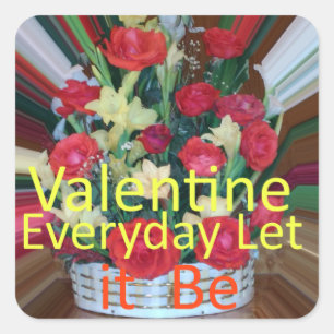 Valentine's Day Art Print Square Sticker