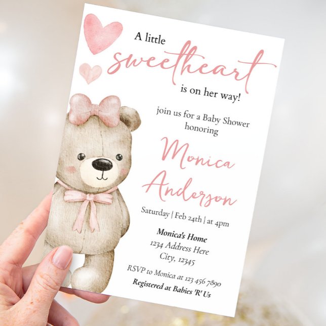 Valentine's Day Baby Shower Girl Invitation (Creator Uploaded)