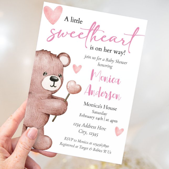 Valentine's Day Baby Shower Girl Invitation (Creator Uploaded)