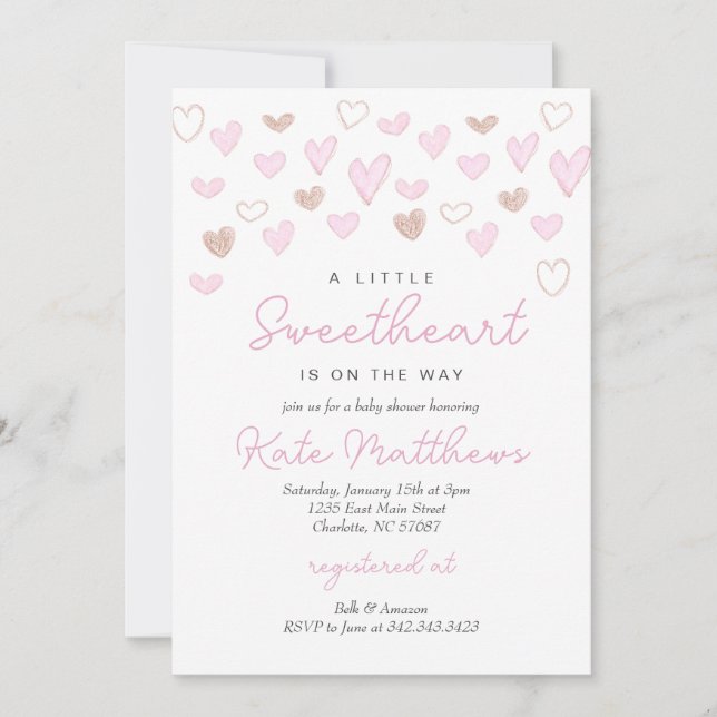 Valentines Day Baby Shower Invitation (Front)