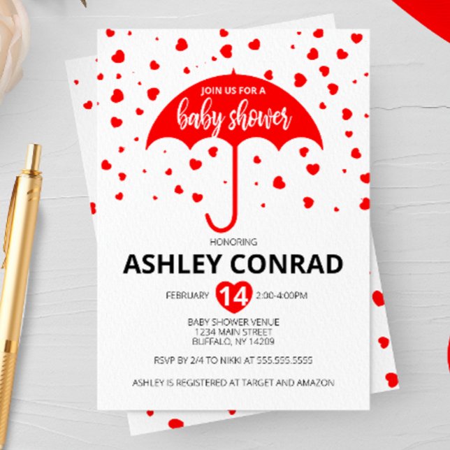 Valentine's Day Baby Shower Invitation (Creator Uploaded)