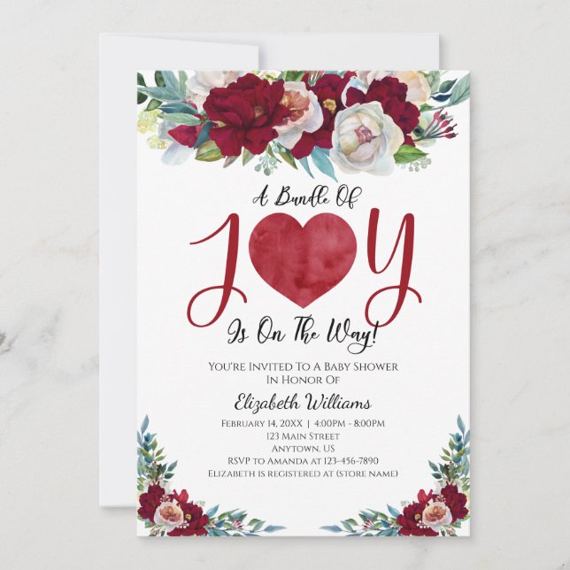 Valentine's Day Baby Shower Invitation (Front)