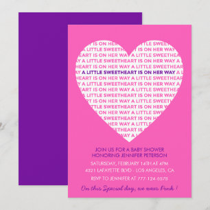Valentines day baby shower Pink little sweetheart Invitation
