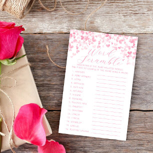 Valentine's Day Baby Shower Word Scramble Game