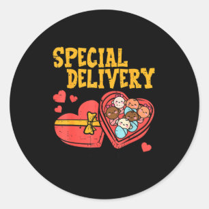 Valentines Day Baby Special Labor Delivery Nurse W Classic Round Sticker