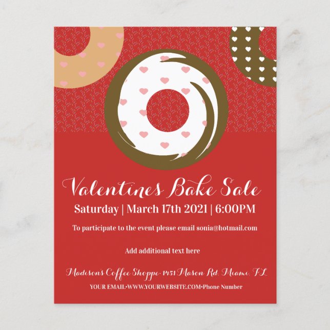 Valentines Day Bake Sale Charity Event Flyer (Front)