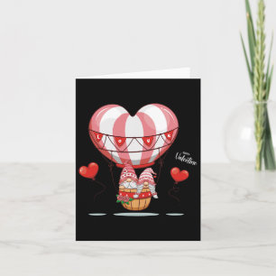Valentines Day Balloon With Gnome Ba  Card