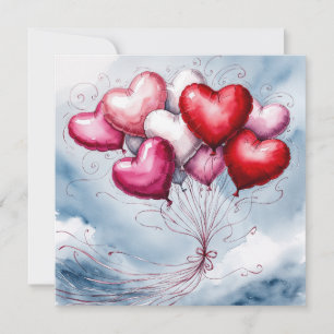 Valentine's day balloons holiday card