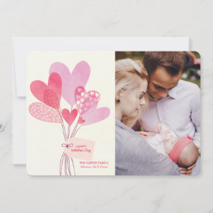 Valentine's Day Balloons Photo Card