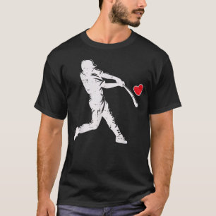 Valentines Day Baseball Batter Silhouette Heart Me T-Shirt