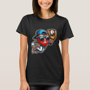 Valentines Day Baseball Boys Kids Funny 2 T-Shirt