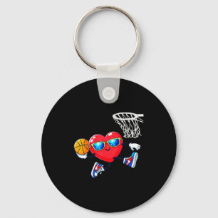 Valentines day basketball dunking sports men boys key ring