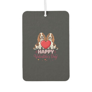Valentine's Day Basset Hound Floral Dog Car Air Freshener