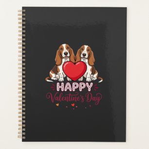Valentine's Day Basset Hound Floral Dog Planner
