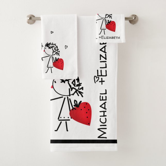 Valentine's day bath towel set (Insitu)