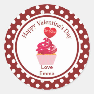 Valentine's Day "Be Mine" Cupcake Stickers