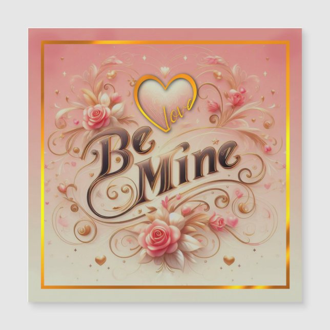 Valentine's Day Be Mine Design with Heart, Quote (Front)